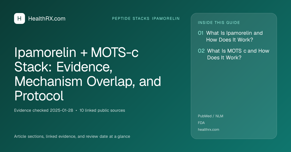 Evidence overview for Ipamorelin + MOTS-c Stack: Evidence, Mechanism Overlap, and Protocol