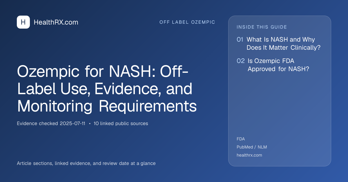 Evidence overview for Ozempic for NASH: Off-Label Use, Evidence, and Monitoring Requirements