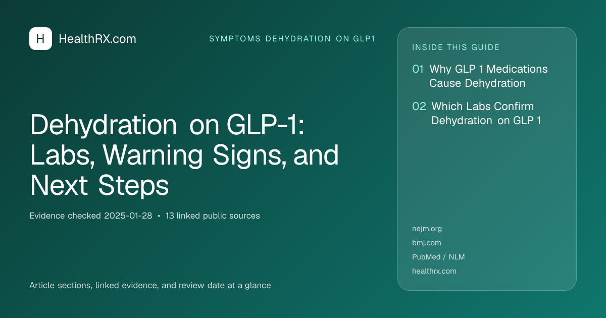 Evidence overview for Dehydration on GLP-1: Labs, Warning Signs, and Next Steps