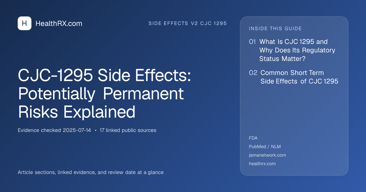 Evidence overview for CJC-1295 Side Effects: Potentially Permanent Risks Explained