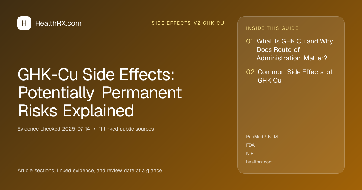 Evidence overview for GHK-Cu Side Effects: Potentially Permanent Risks Explained