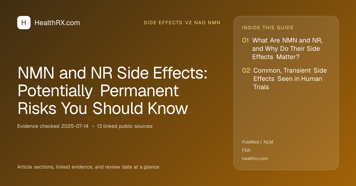 Evidence overview for NMN and NR Side Effects: Potentially Permanent Risks You Should Know