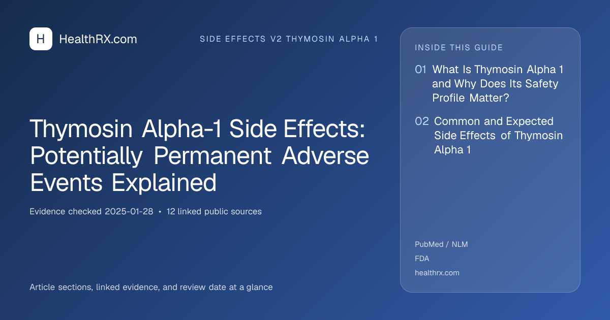 Evidence overview for Thymosin Alpha-1 Side Effects: Potentially Permanent Adverse Events Explained