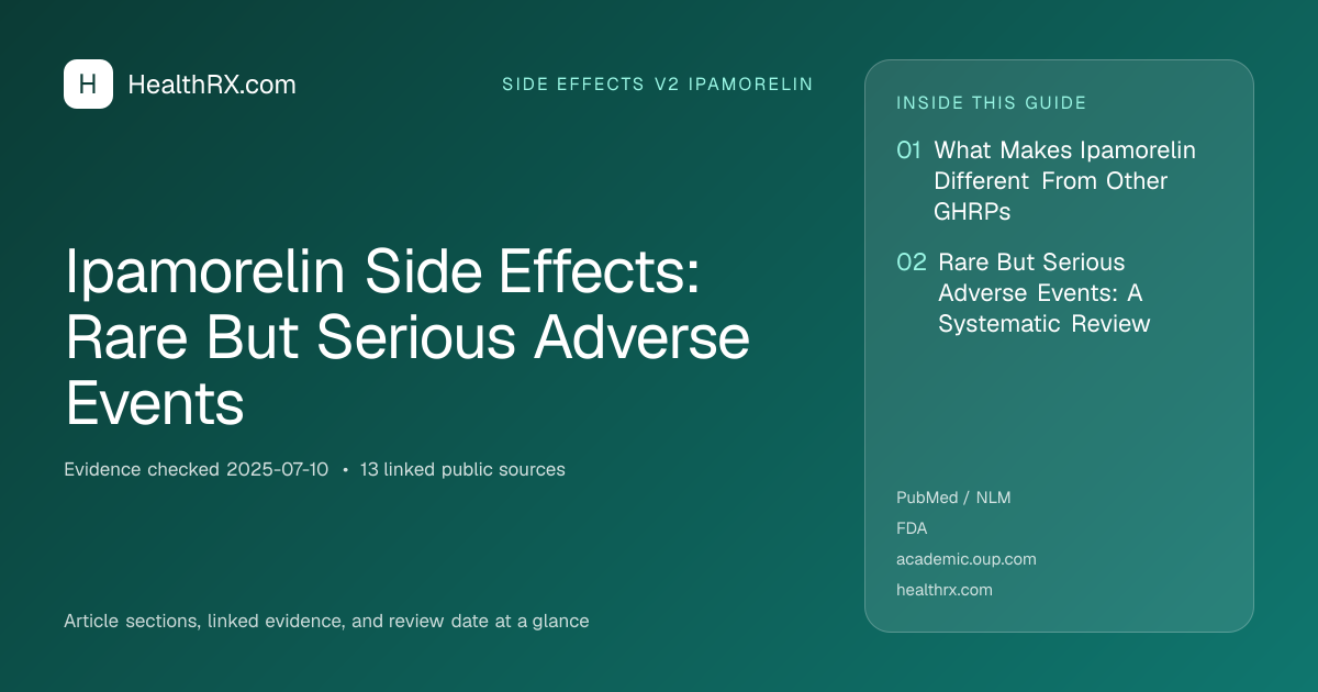 Evidence overview for Ipamorelin Side Effects: Rare But Serious Adverse Events