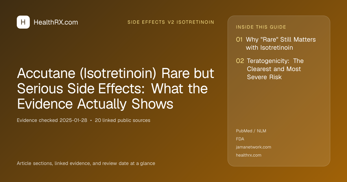 Evidence overview for Accutane (Isotretinoin) Rare but Serious Side Effects: What the Evidence Actually Shows