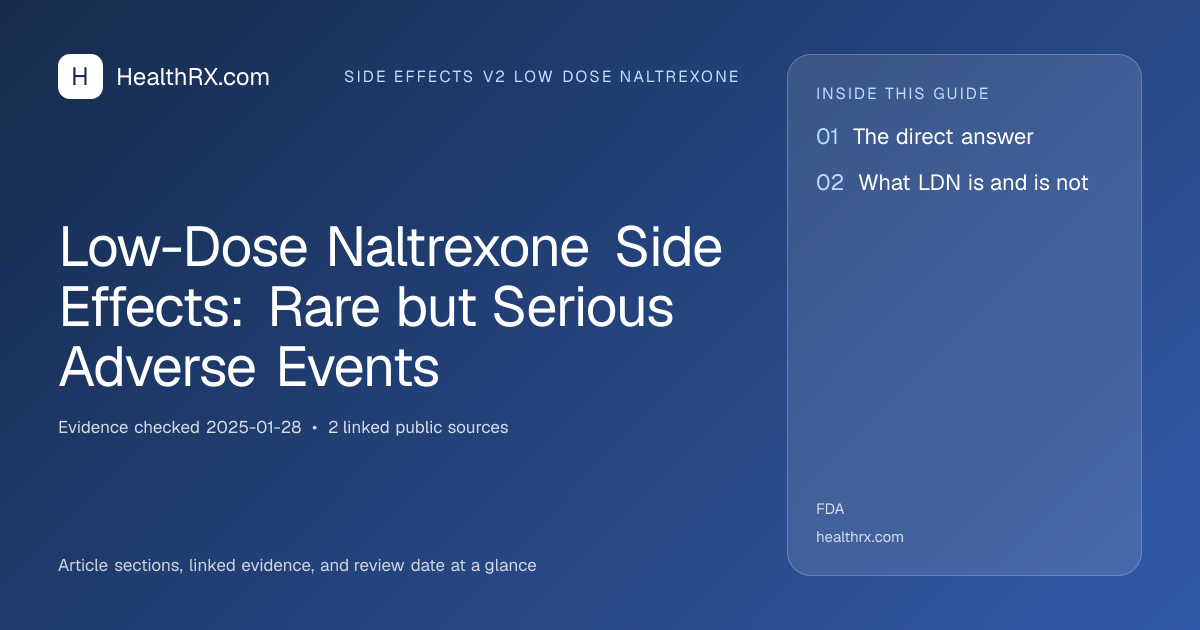 Evidence overview for Low-Dose Naltrexone Side Effects: Rare but Serious Adverse Events