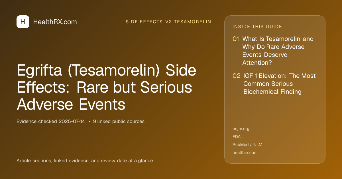 Evidence overview for Egrifta (Tesamorelin) Side Effects: Rare but Serious Adverse Events
