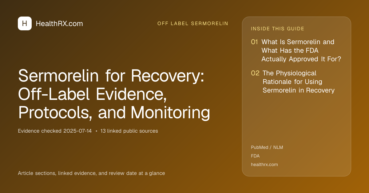 Evidence overview for Sermorelin for Recovery: Off-Label Evidence, Protocols, and Monitoring