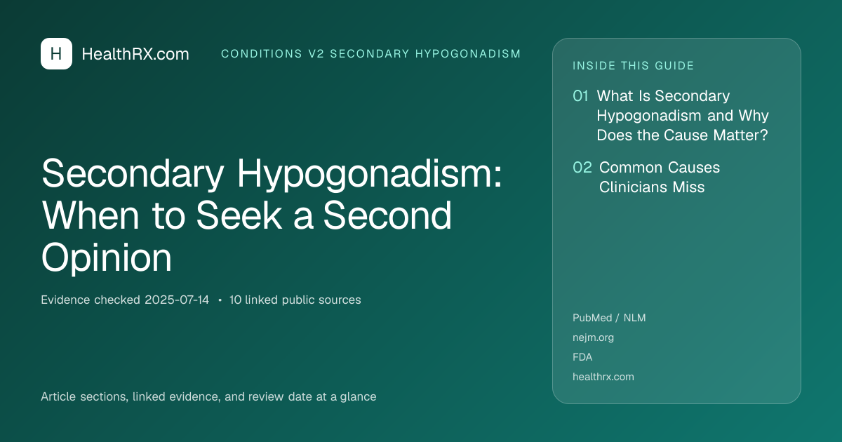 Evidence overview for Secondary Hypogonadism: When to Seek a Second Opinion