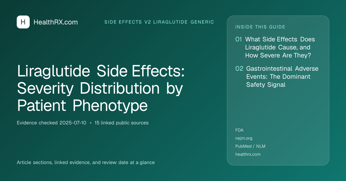 Evidence overview for Liraglutide Side Effects: Severity Distribution by Patient Phenotype
