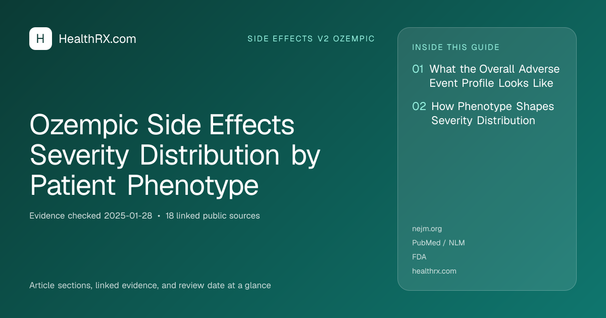 Evidence overview for Ozempic Side Effects Severity Distribution by Patient Phenotype