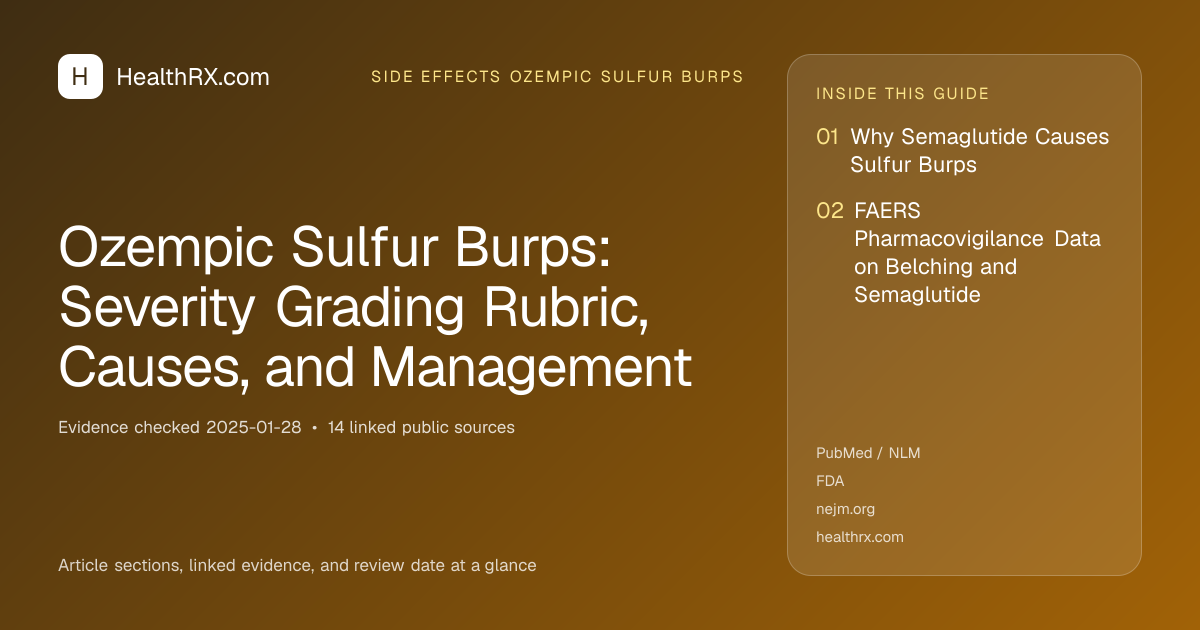 Evidence overview for Ozempic Sulfur Burps: Severity Grading Rubric, Causes, and Management