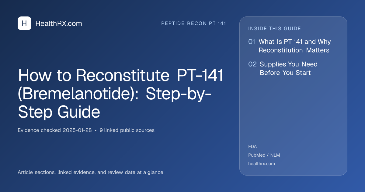 Evidence overview for How to Reconstitute PT-141 (Bremelanotide): Step-by-Step Guide