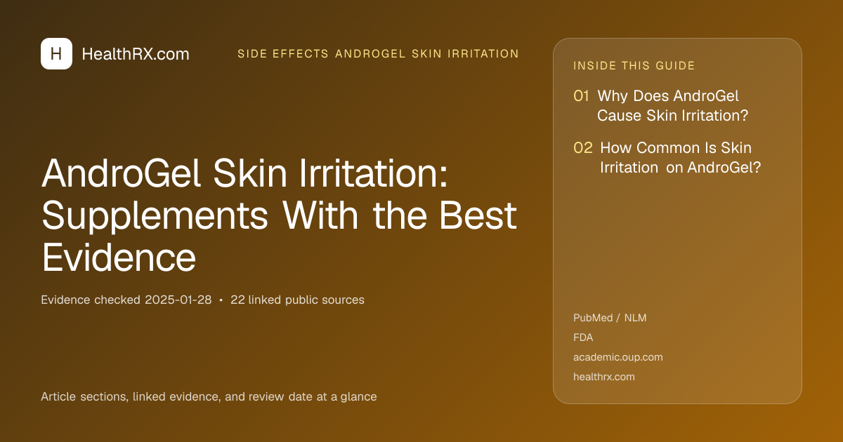 Evidence overview for AndroGel Skin Irritation: Supplements With the Best Evidence