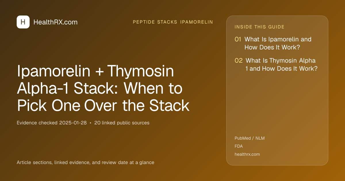 Evidence overview for Ipamorelin + Thymosin Alpha-1 Stack: When to Pick One Over the Stack