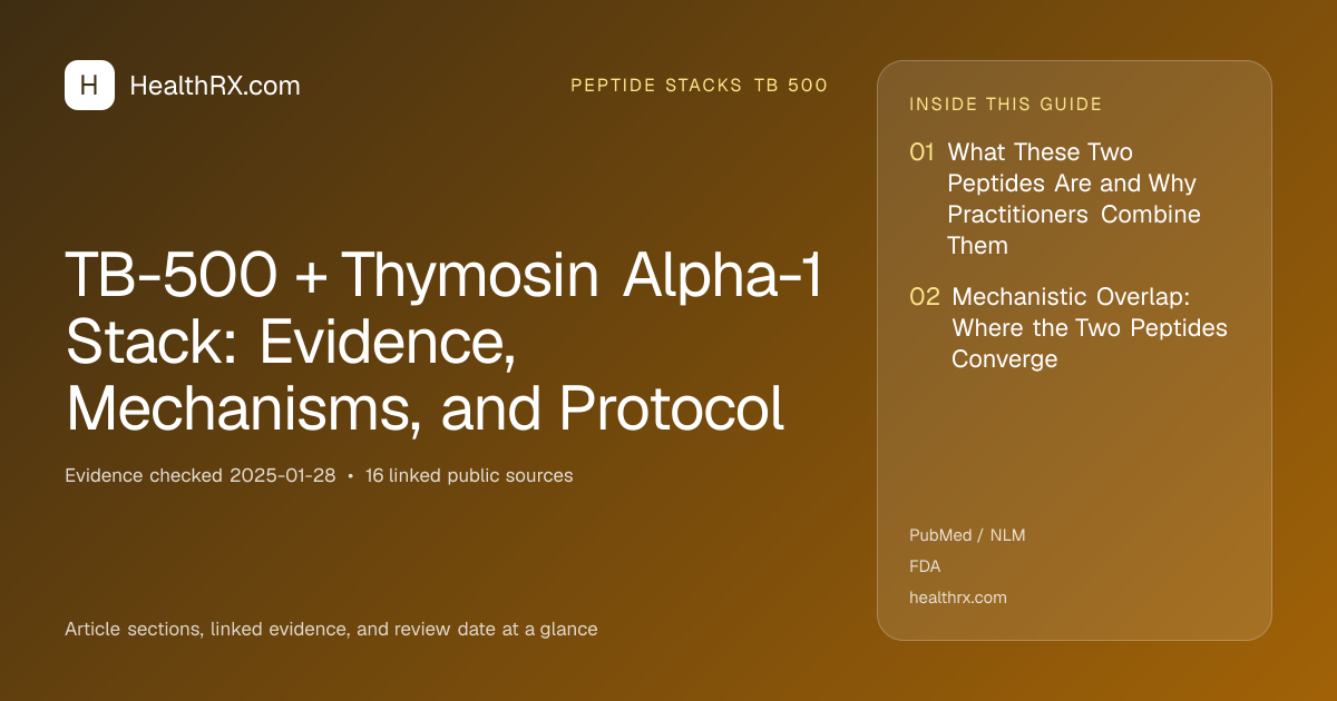 Evidence overview for TB-500 + Thymosin Alpha-1 Stack: Evidence, Mechanisms, and Protocol