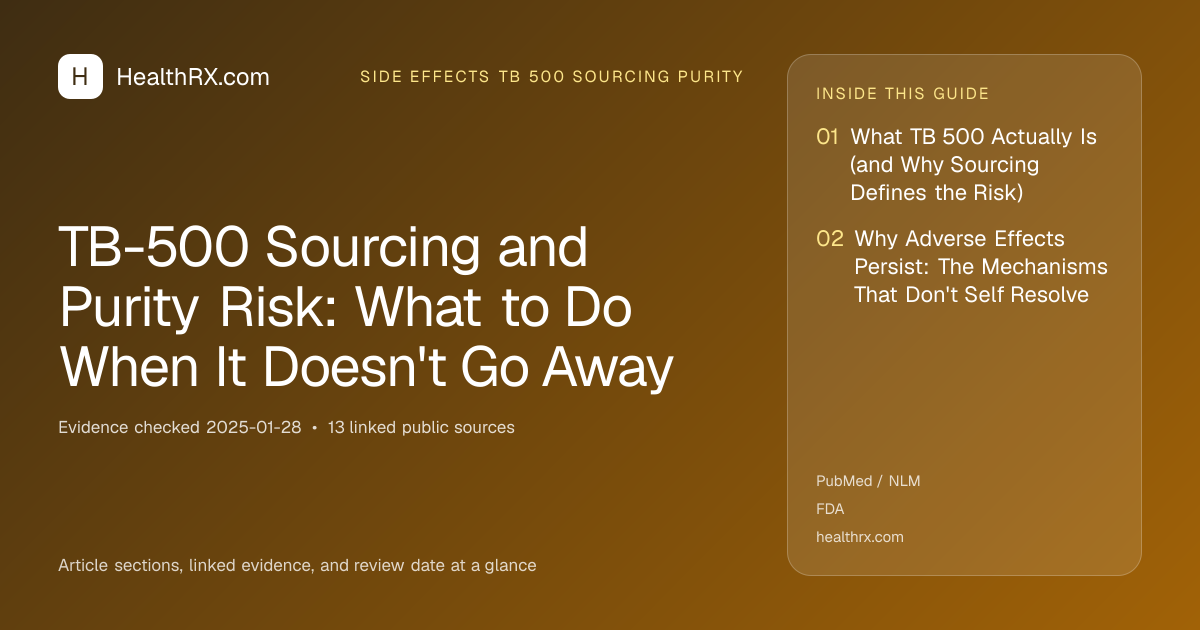 Evidence overview for TB-500 Sourcing and Purity Risk: What to Do When It Doesn't Go Away