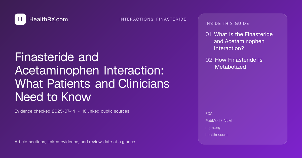 Evidence overview for interactions finasteride: Finasteride and Acetaminophen Interaction: What Patients and Clinicians Need to Know