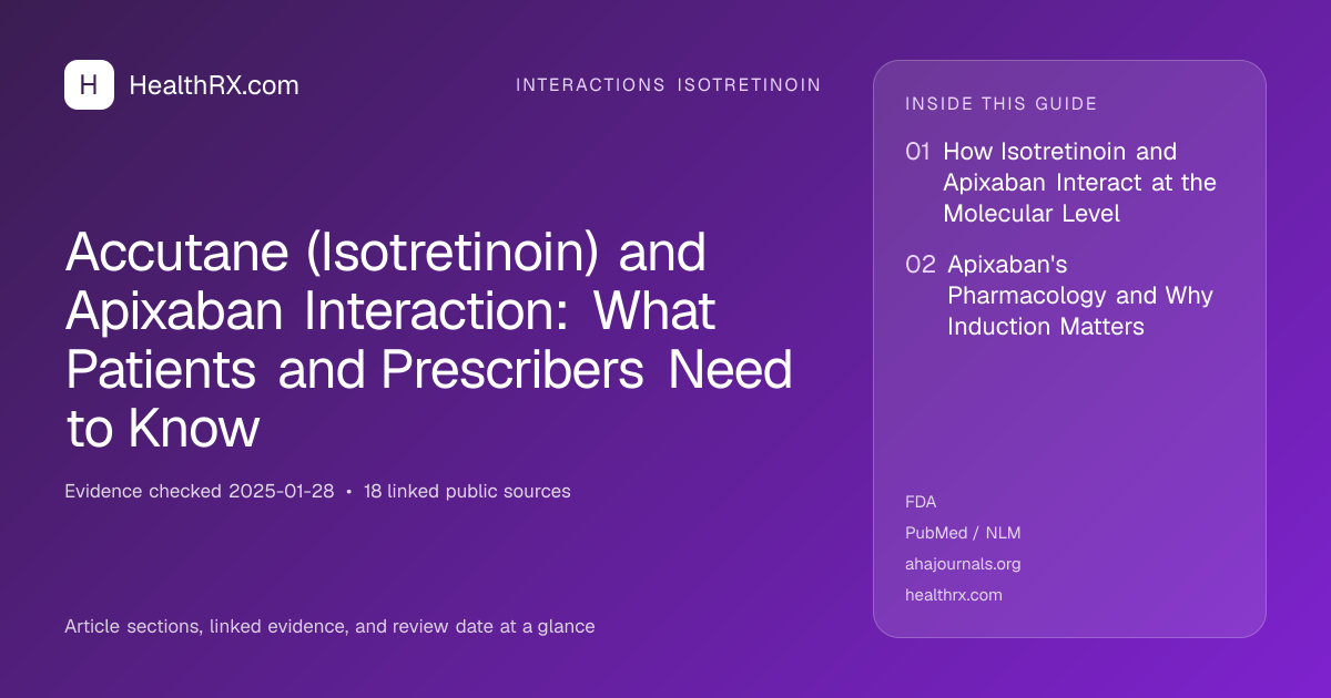 Evidence overview for Accutane (Isotretinoin) and Apixaban Interaction: What Patients and Prescribers Need to Know