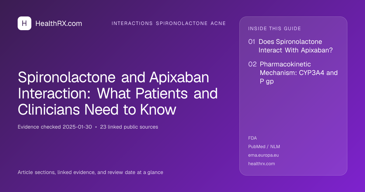 Evidence overview for interactions spironolactone acne: Spironolactone and Apixaban Interaction: What Patients and Clinicians Need to Know