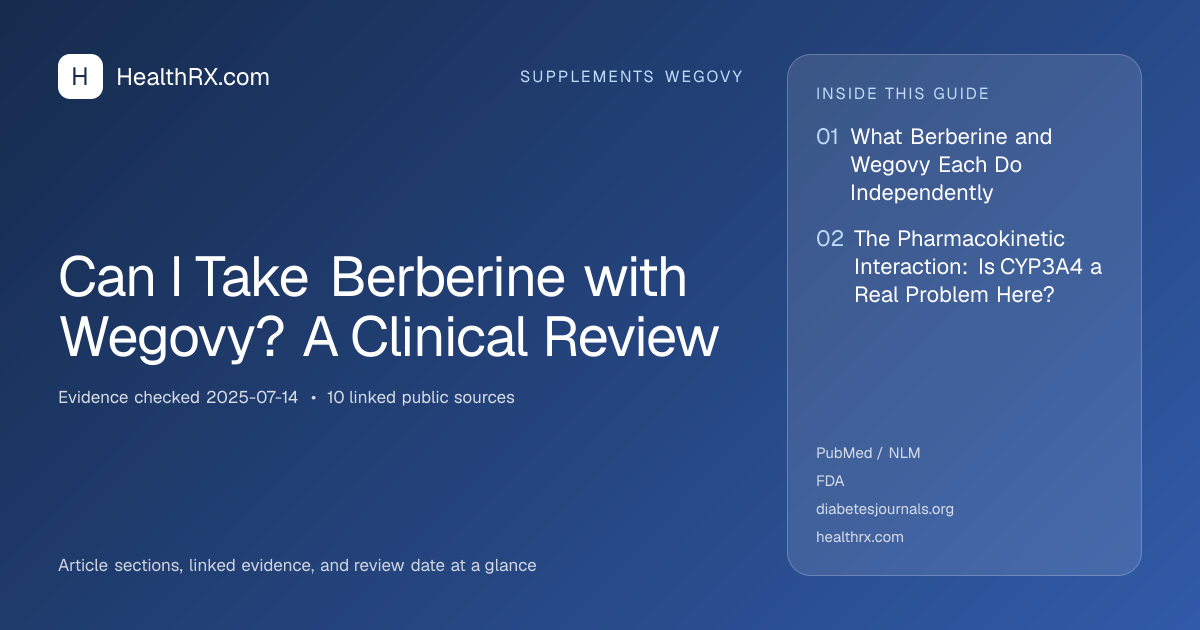 Evidence overview for Can I Take Berberine with Wegovy? A Clinical Review
