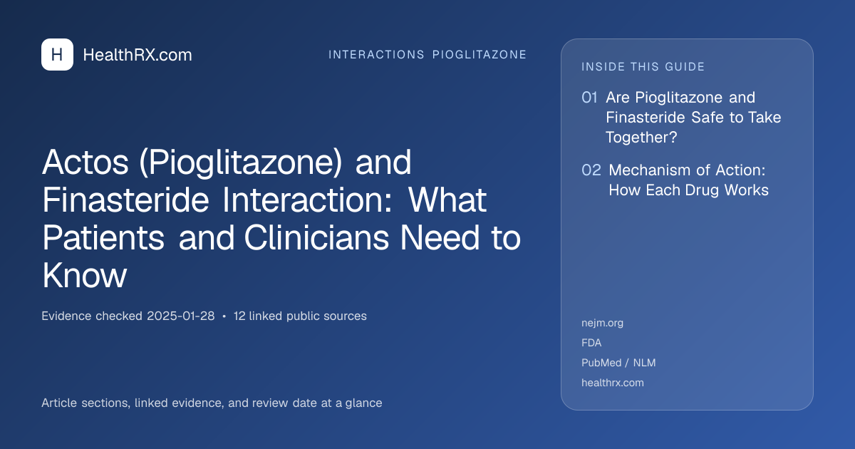 Evidence overview for Actos (Pioglitazone) and Finasteride Interaction: What Patients and Clinicians Need to Know