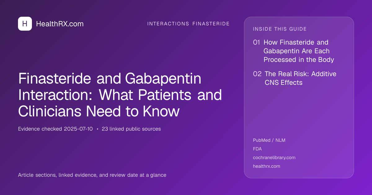 Evidence overview for interactions finasteride: Finasteride and Gabapentin Interaction: What Patients and Clinicians Need to Know