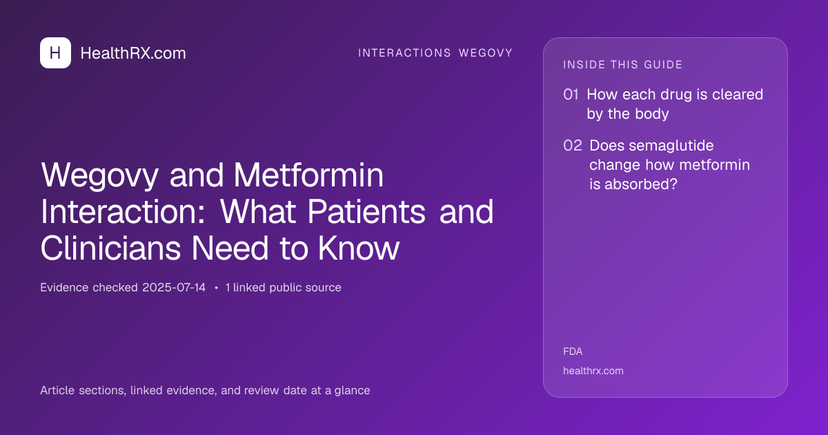 Evidence overview for Wegovy and Metformin Interaction: What Patients and Clinicians Need to Know