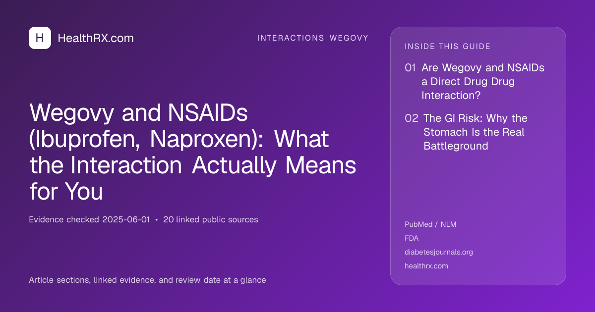 Evidence overview for Wegovy and NSAIDs (Ibuprofen, Naproxen): What the Interaction Actually Means for You