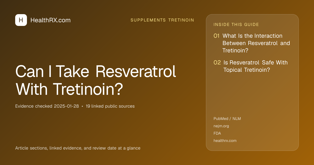Evidence overview for supplements tretinoin: Can I Take Resveratrol With Tretinoin?