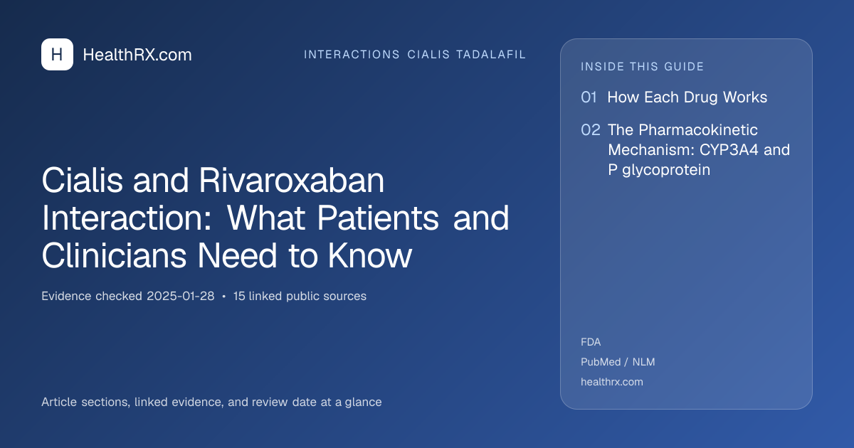 Evidence overview for Cialis and Rivaroxaban Interaction: What Patients and Clinicians Need to Know