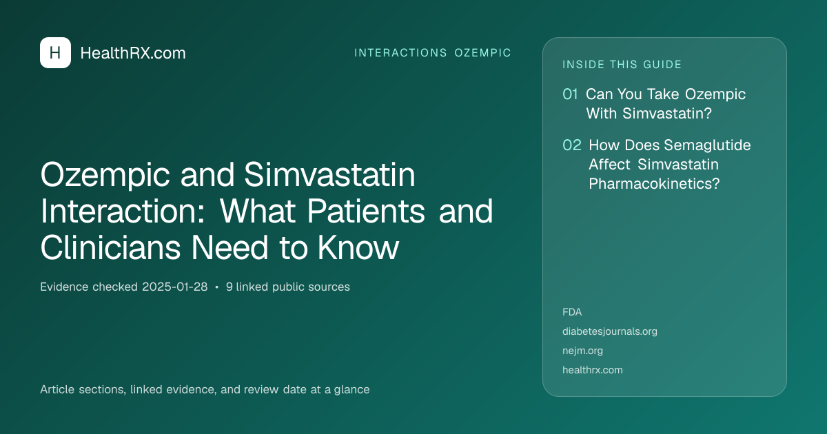 Evidence overview for Ozempic and Simvastatin Interaction: What Patients and Clinicians Need to Know