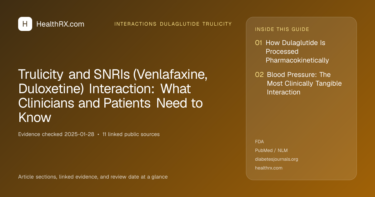 Evidence overview for Trulicity and SNRIs (Venlafaxine, Duloxetine) Interaction: What Clinicians and Patients Need to Know