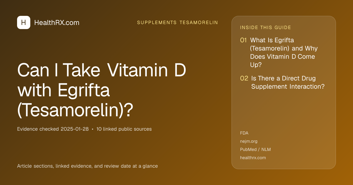 Evidence overview for Can I Take Vitamin D with Egrifta (Tesamorelin)?