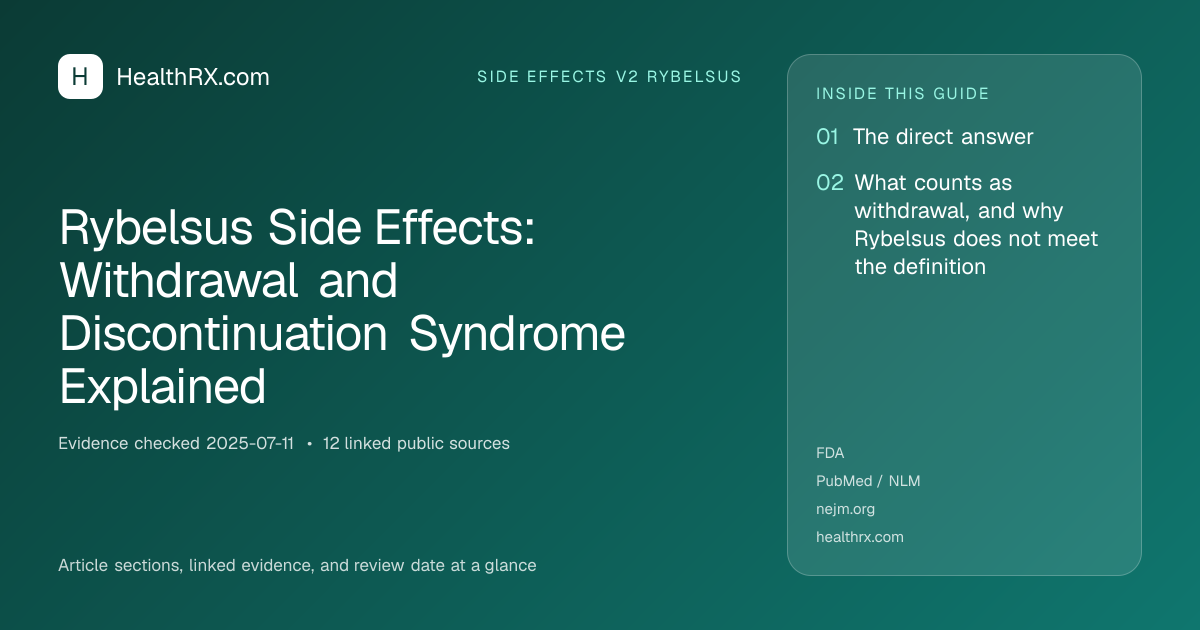 Evidence overview for Rybelsus Side Effects: Withdrawal and Discontinuation Syndrome Explained