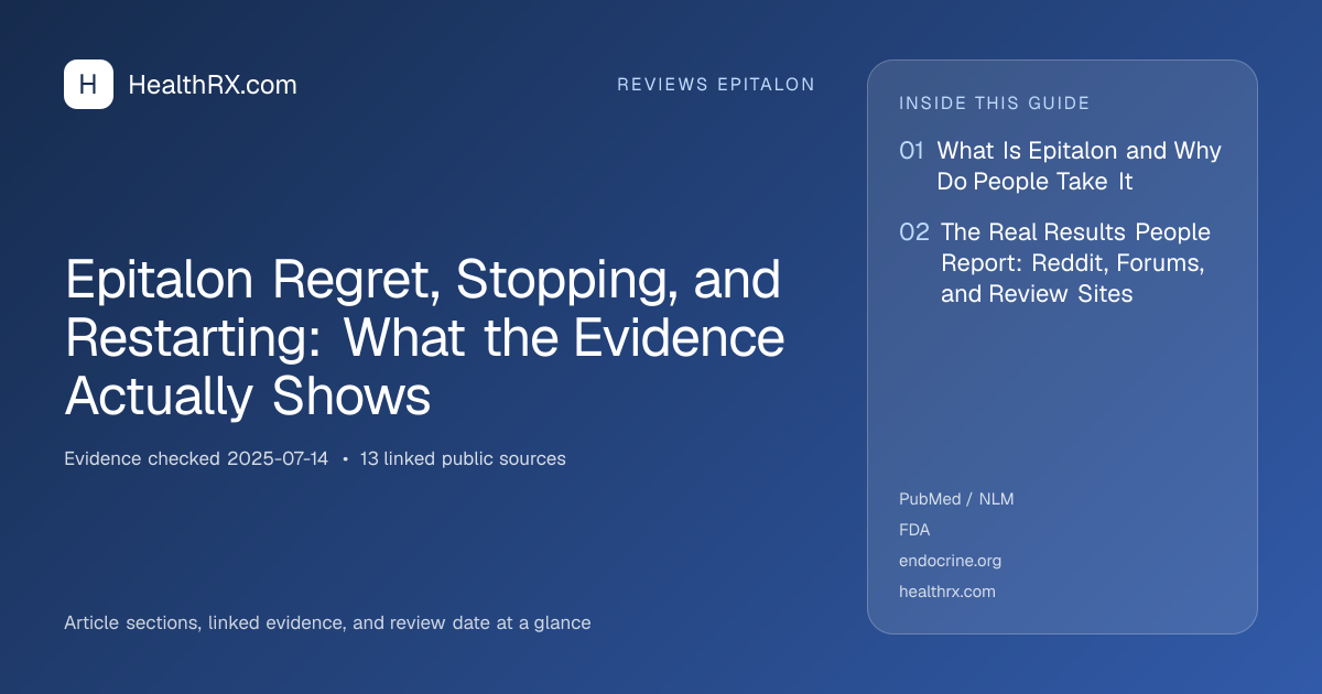 Evidence overview for Epitalon Regret, Stopping, and Restarting: What the Evidence Actually Shows