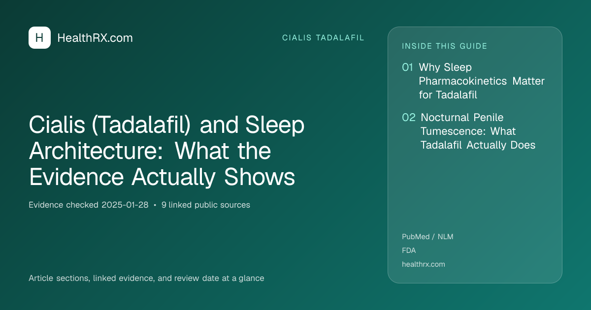 Evidence overview for cialis tadalafil: Cialis (Tadalafil) and Sleep Architecture: What the Evidence Actually Shows