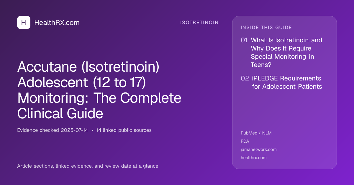 Evidence overview for Accutane (Isotretinoin) Adolescent (12 to 17) Monitoring: The Complete Clinical Guide