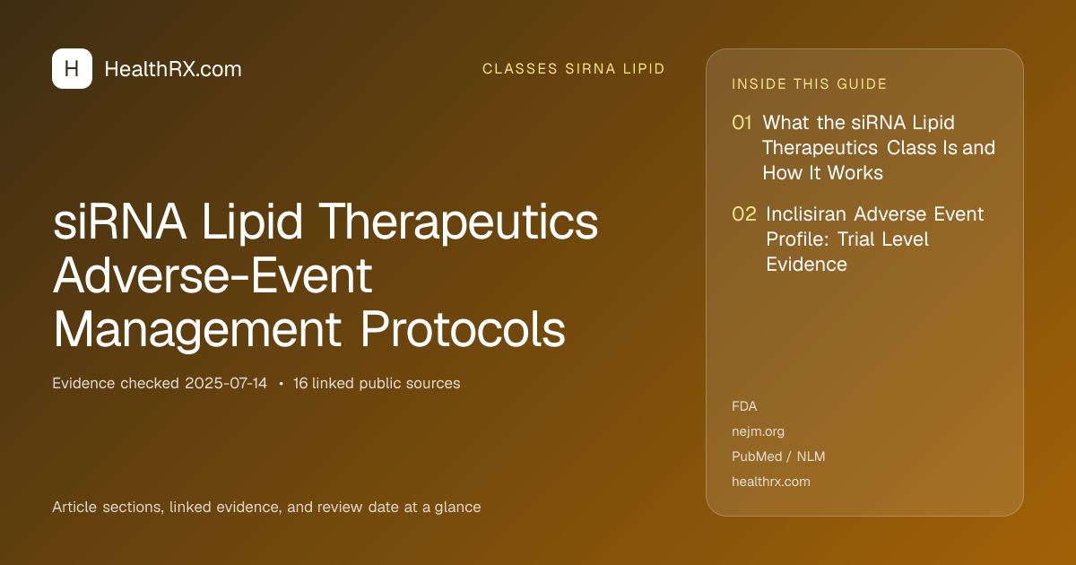 Evidence overview for siRNA Lipid Therapeutics Adverse-Event Management Protocols