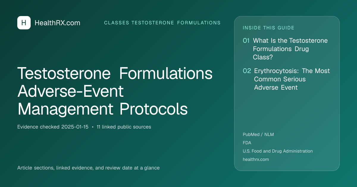 Evidence overview for Testosterone Formulations Adverse-Event Management Protocols