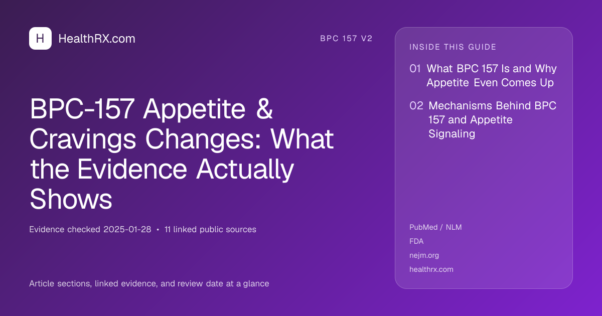 Evidence overview for BPC-157 Appetite & Cravings Changes: What the Evidence Actually Shows