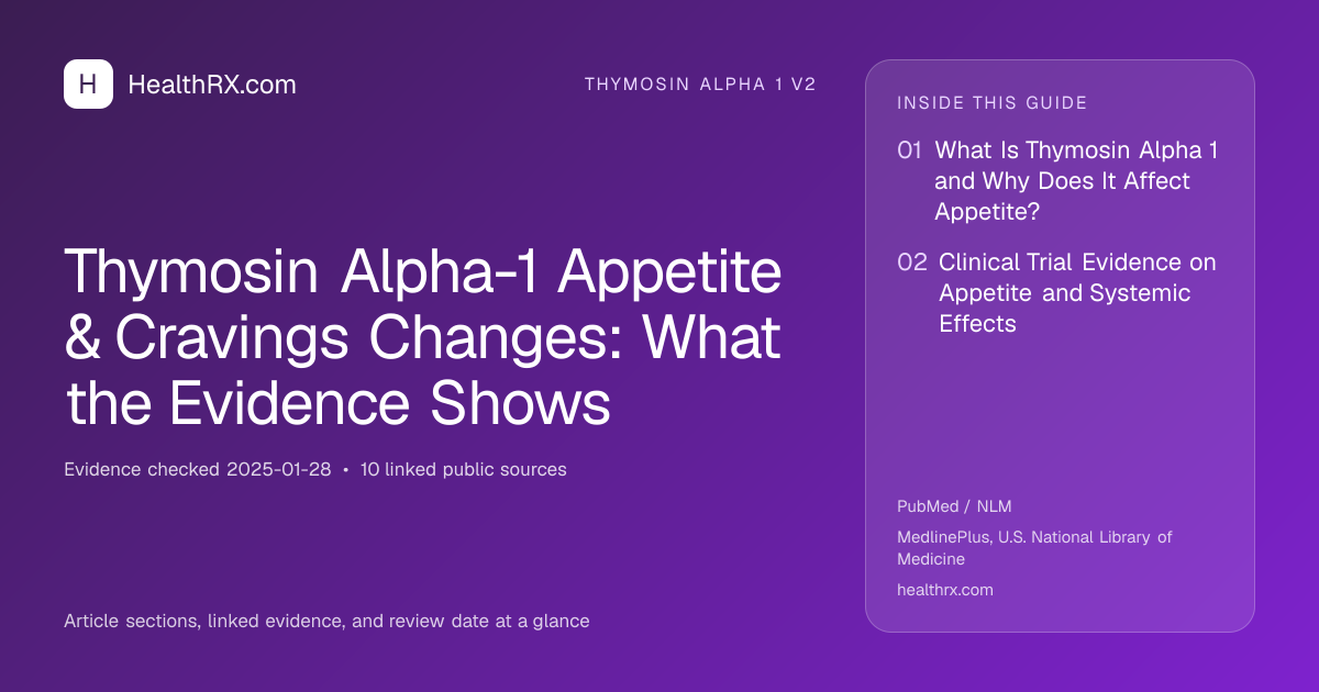 Evidence overview for Thymosin Alpha-1 Appetite & Cravings Changes: What the Evidence Shows