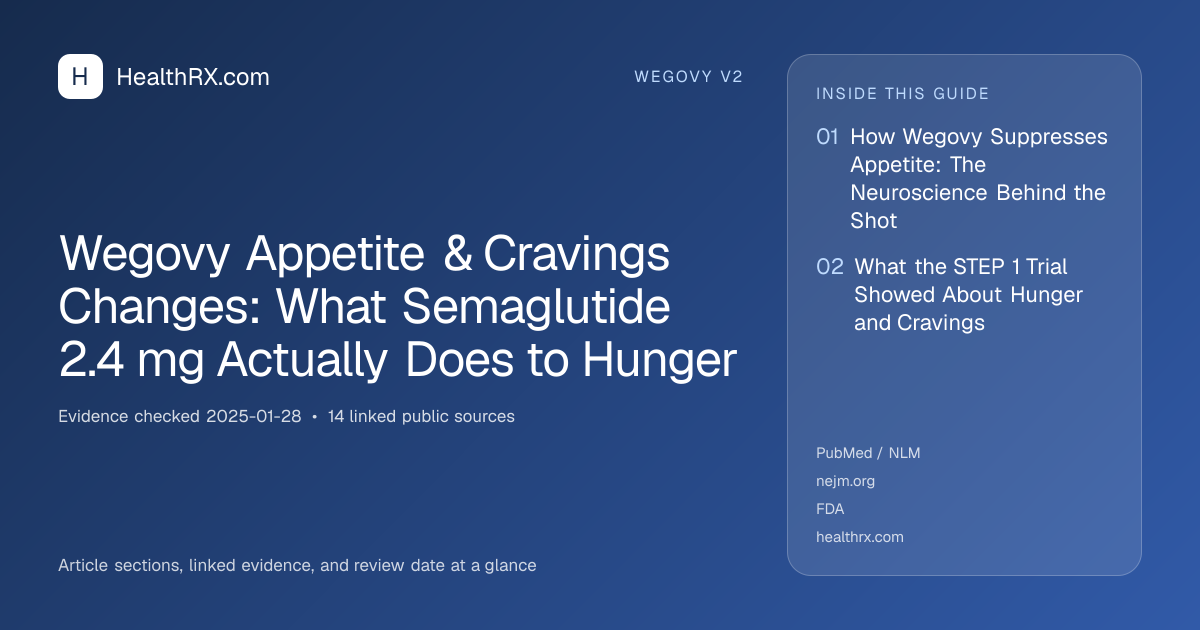 Evidence overview for Wegovy Appetite & Cravings Changes: What Semaglutide 2.4 mg Actually Does to Hunger