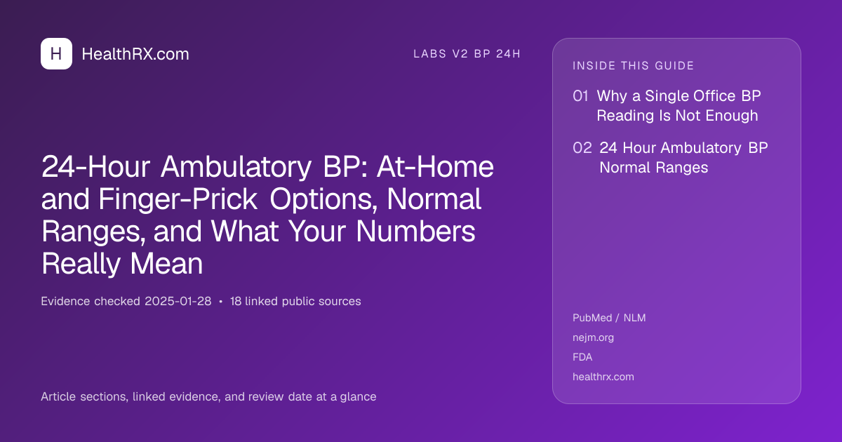 Evidence overview for 24-Hour Ambulatory BP: At-Home and Finger-Prick Options, Normal Ranges, and What Your Numbers Really Mean