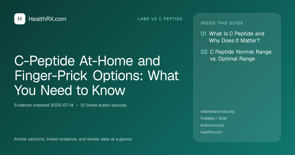 Evidence overview for C-Peptide At-Home and Finger-Prick Options: What You Need to Know