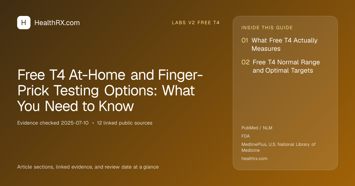 Evidence overview for Free T4 At-Home and Finger-Prick Testing Options: What You Need to Know