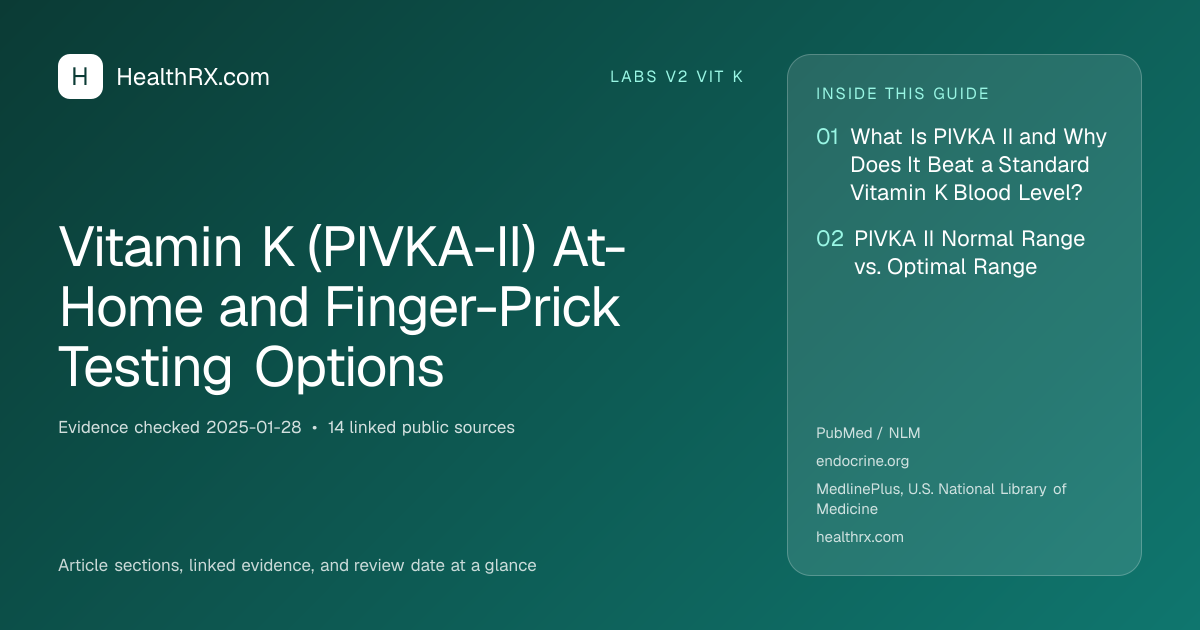 Evidence overview for Vitamin K (PIVKA-II) At-Home and Finger-Prick Testing Options