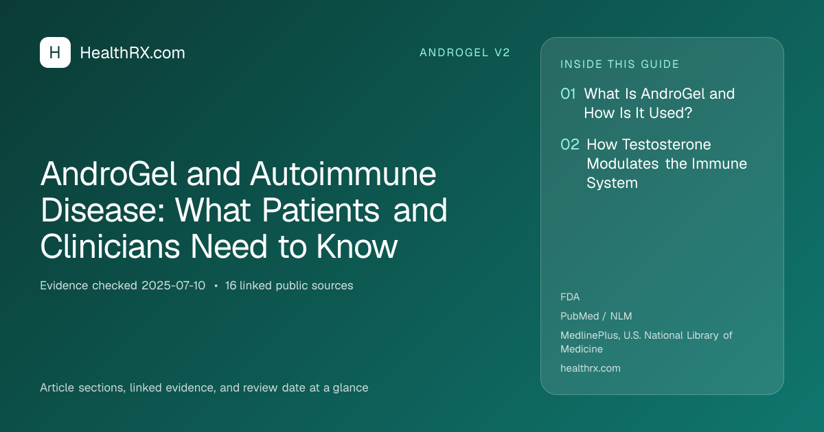 Evidence overview for AndroGel and Autoimmune Disease: What Patients and Clinicians Need to Know