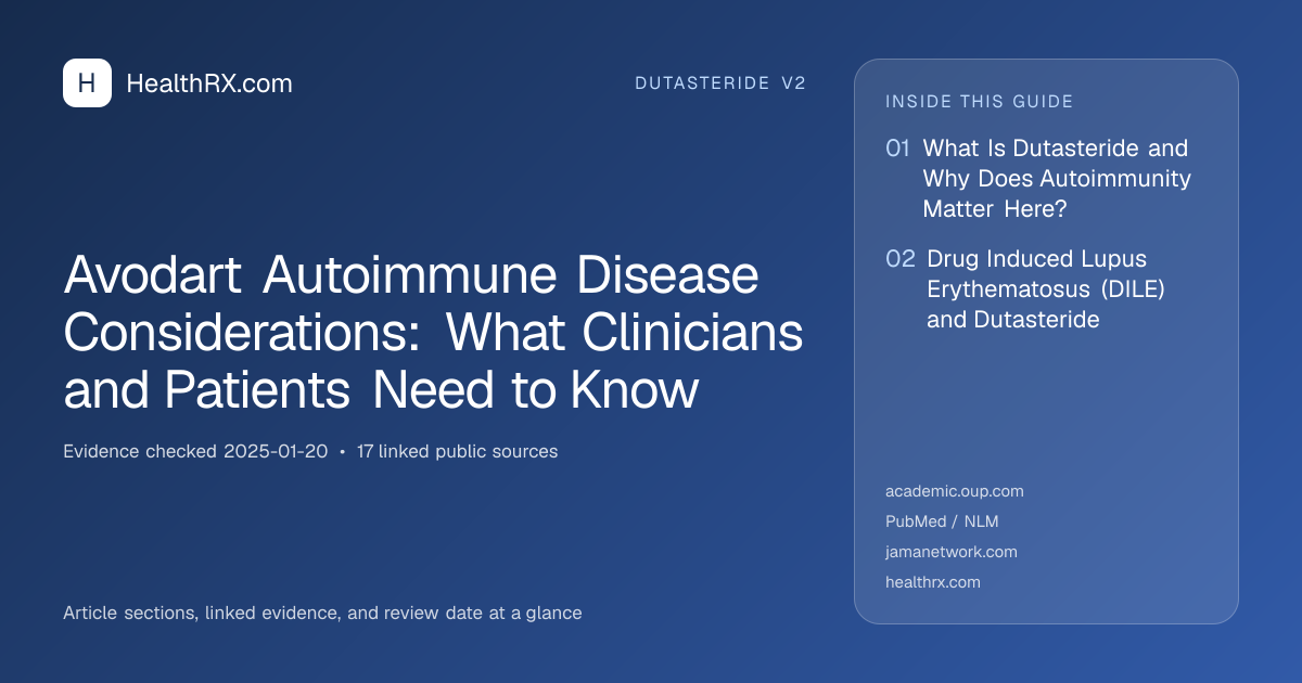 Evidence overview for dutasteride v2: Avodart Autoimmune Disease Considerations: What Clinicians and Patients Need to Know