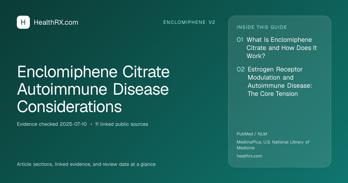 Evidence overview for Enclomiphene Citrate Autoimmune Disease Considerations